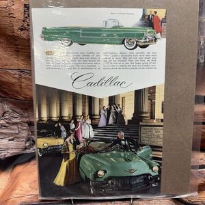 Vintage 1956 Cadillac Convertible Ad Boston Museum Bergdorf Goodman Fashion